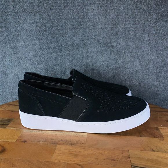 Vionic Shoes - Vionic Kani Slip On Womens 7 Shoes Black Perforated Suede Sneakers